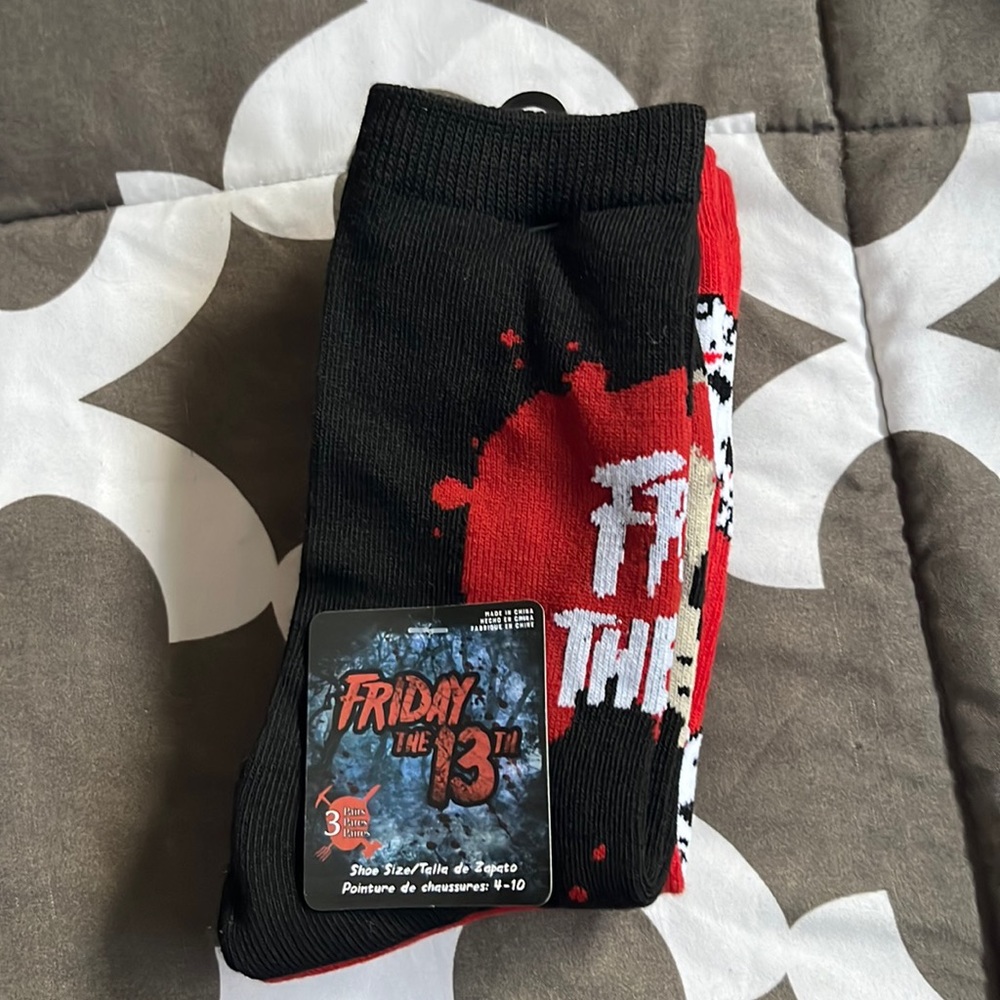 Brand new Friday 13th socks